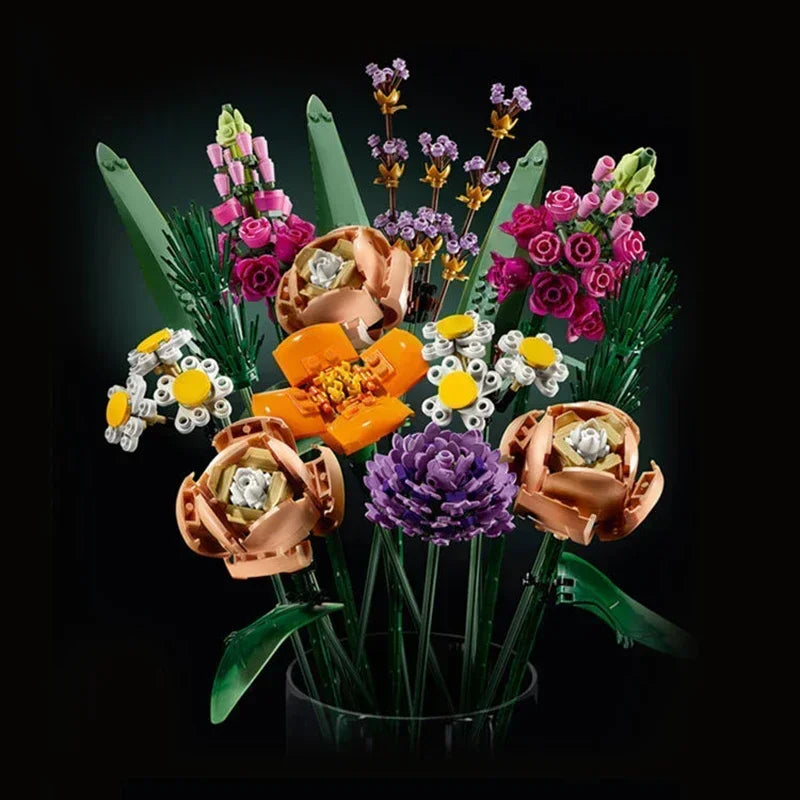 In stock NEW 756pcs Romantic flower Bouquet Home Decoration Building Blocks 10280 Creative Plant Series Giving Girlfriends Gifts