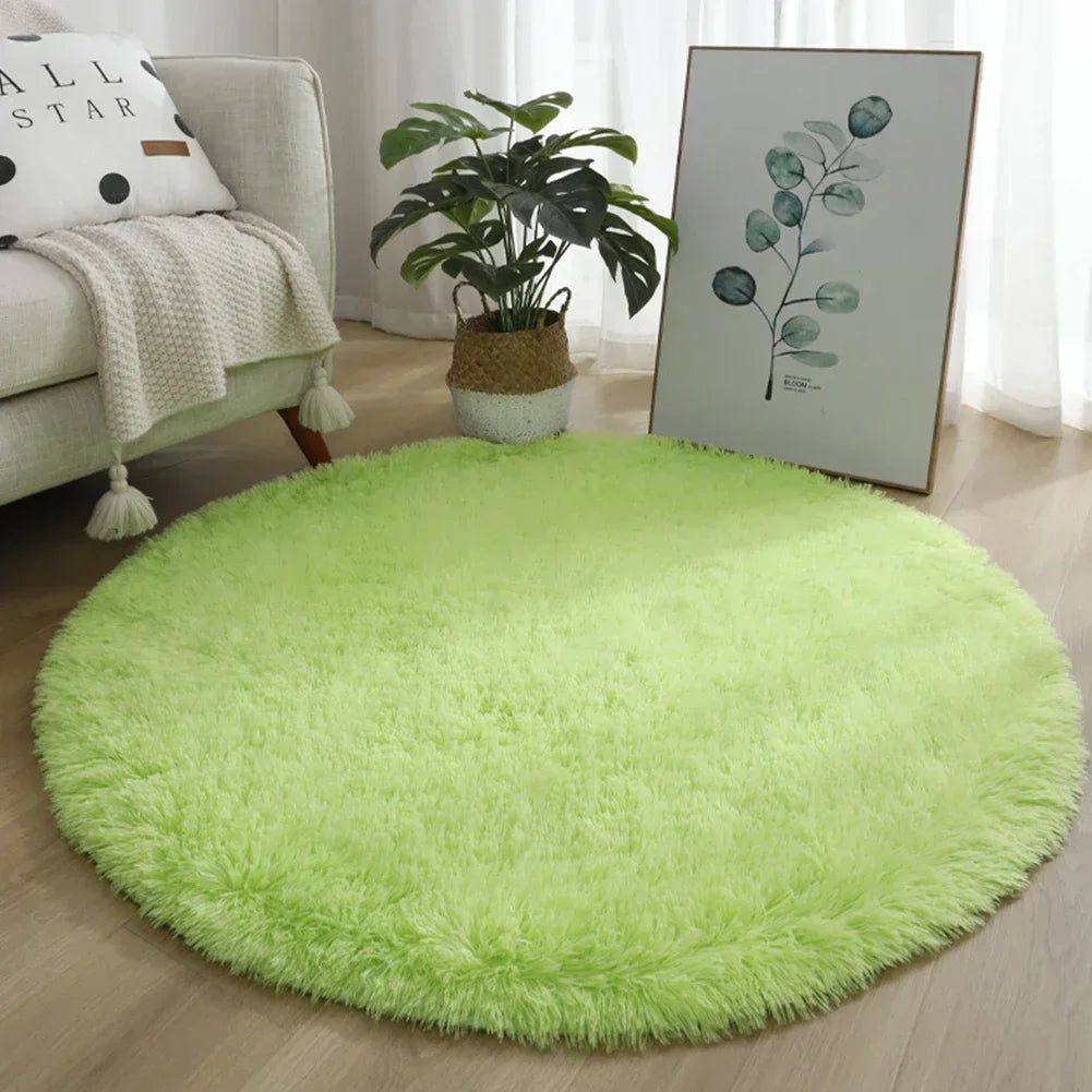 40/60/80cm Anti-Slip Round Rugs Large Shaggy Rug Super Soft Mat Living Room Bedroom Carpet Home Furnishings