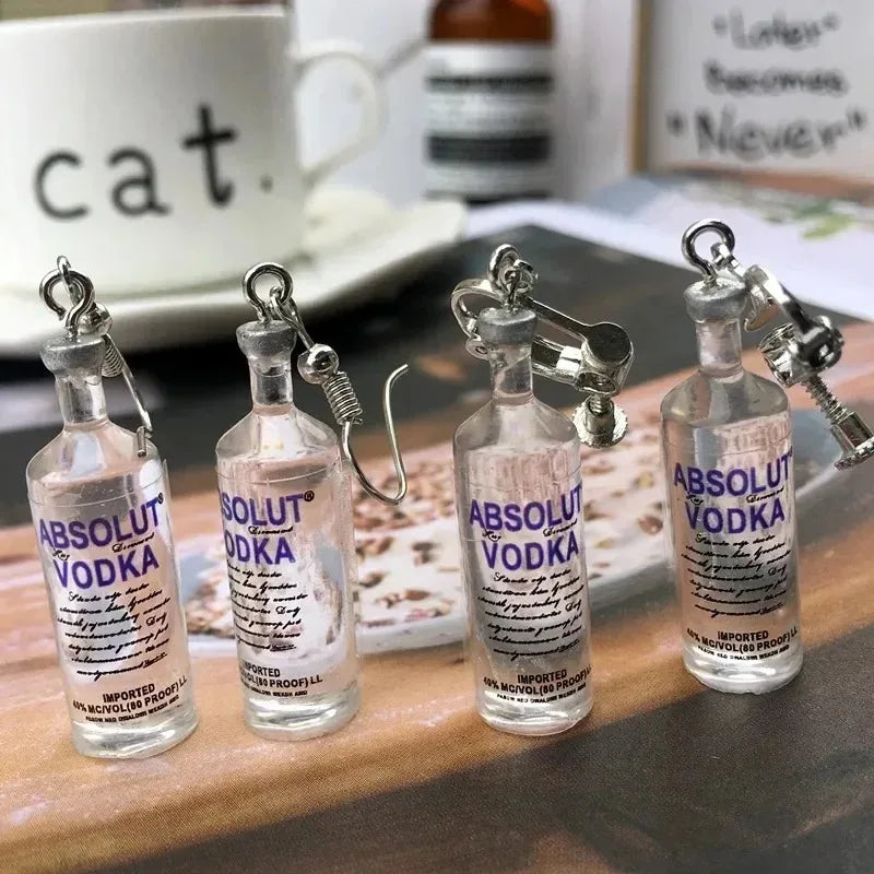 Vodka Earrings Beer Funny Weirdo Novel Personalized Girl Women Jewelry Accessories Fashion Pendant Gift