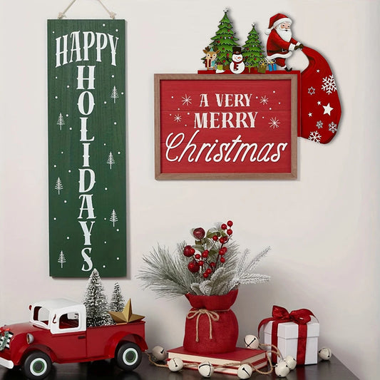 Xmas Door Frame Decoration Personalized Santa Front Door Corner Sign Decor Topper Favors Hand Painted Door Xmas Present