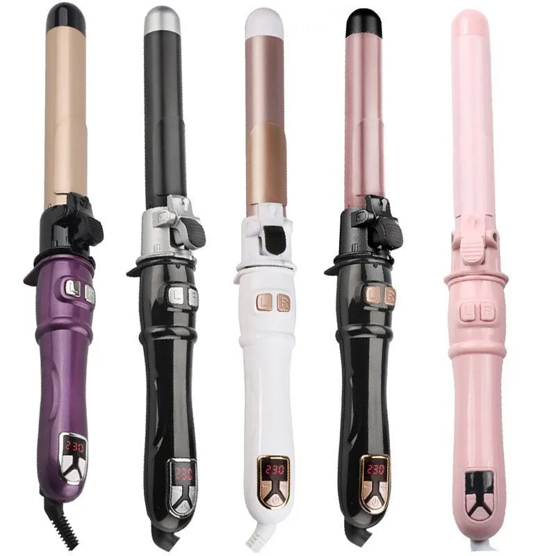Automatic Hair Curler 1.1inches Rotating Curling Iron with LED Display Fast Heating Curling Wand Hair Curler for Home&Travel Use