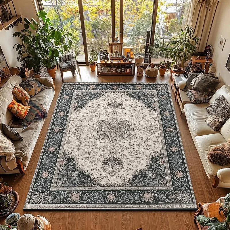 RAKKS Retro Style Rugs for Bedroom Large Area Living Room Decoration Anti-slip Carpet Washable Lounge Floor Mat Home Soft Rug