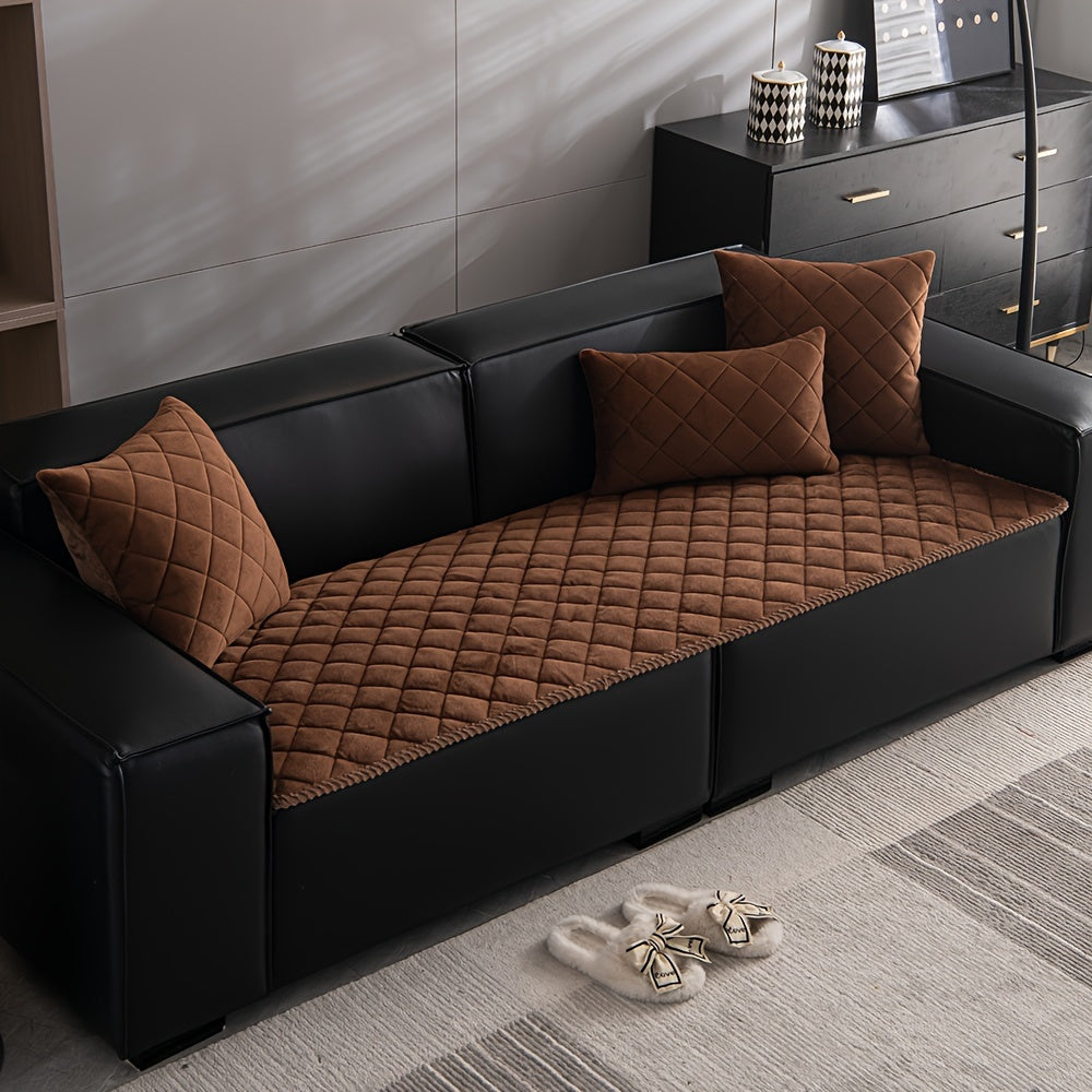 1pc Premium Thickened Sofa Slipcover - Non-Slip, Warm, Soft, and Stain-Resistant Furniture Protector for Bedroom, Office, Living Room, and Home Decor - Easy to Clean, Machine Washable, and Perfect for Pet Owners and Families