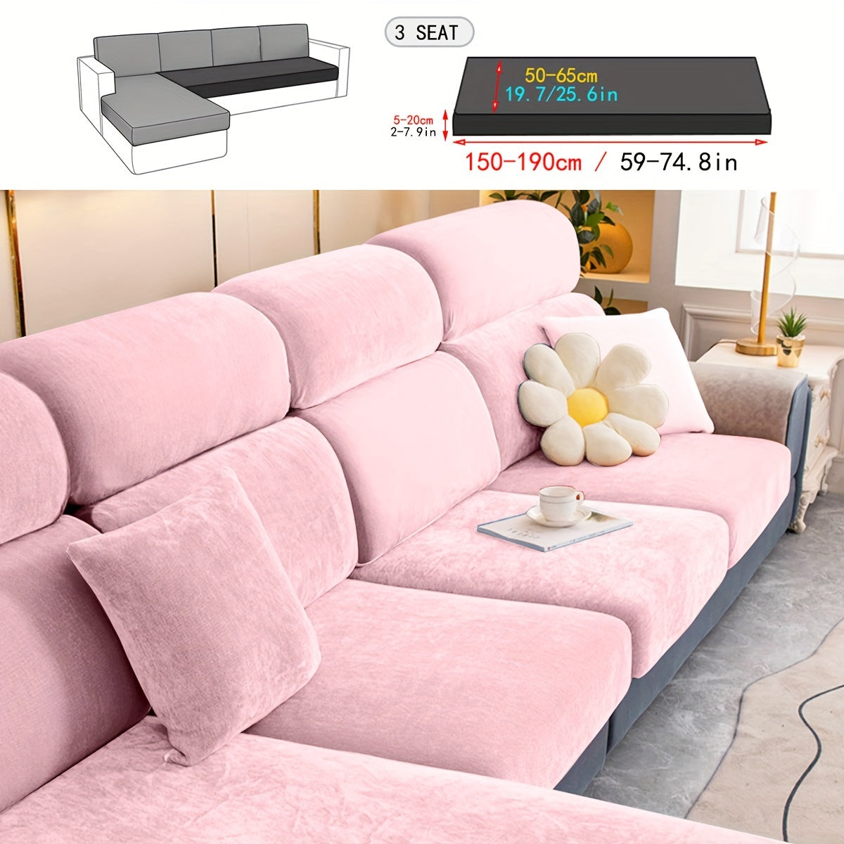 1pc Premium Thickened Sofa Slipcover - Waterproof Furniture Protector for Bedroom, Office, Living Room Home Decor - Stain-Resistant, Easy to Clean, Durable Couch Cover with Soft Brushed Fabric