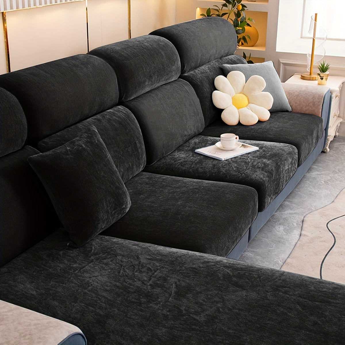 1pc Premium Thickened Sofa Slipcover - Waterproof Furniture Protector for Bedroom, Office, Living Room Home Decor - Stain-Resistant, Easy to Clean, Durable Couch Cover with Soft Brushed Fabric