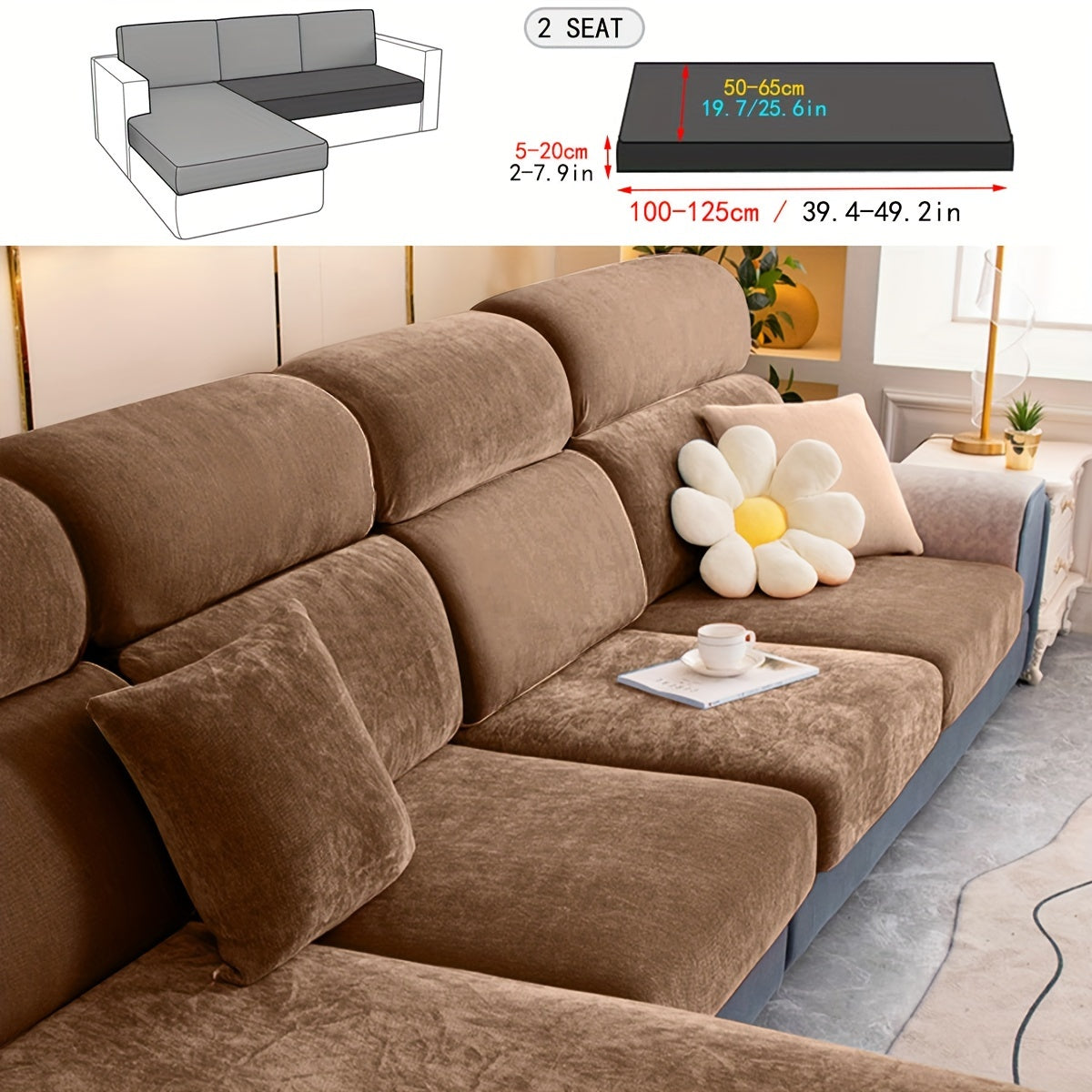 1pc Premium Thickened Sofa Slipcover - Waterproof Furniture Protector for Bedroom, Office, Living Room Home Decor - Stain-Resistant, Easy to Clean, Durable Couch Cover with Soft Brushed Fabric