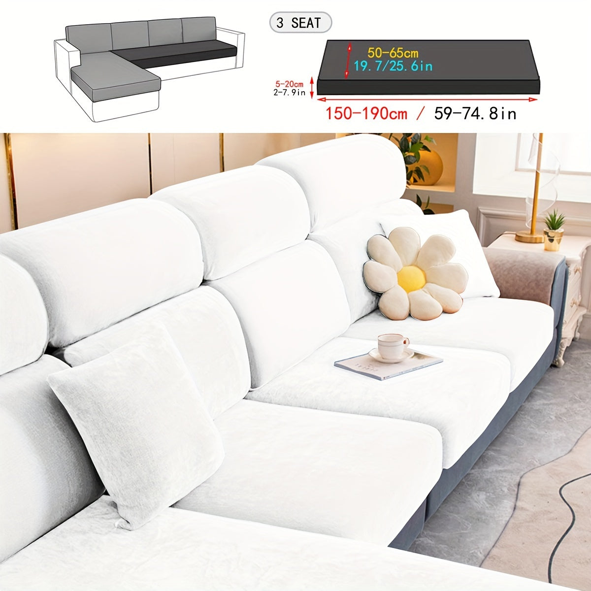 1pc Premium Thickened Sofa Slipcover - Waterproof Furniture Protector for Bedroom, Office, Living Room Home Decor - Stain-Resistant, Easy to Clean, Durable Couch Cover with Soft Brushed Fabric