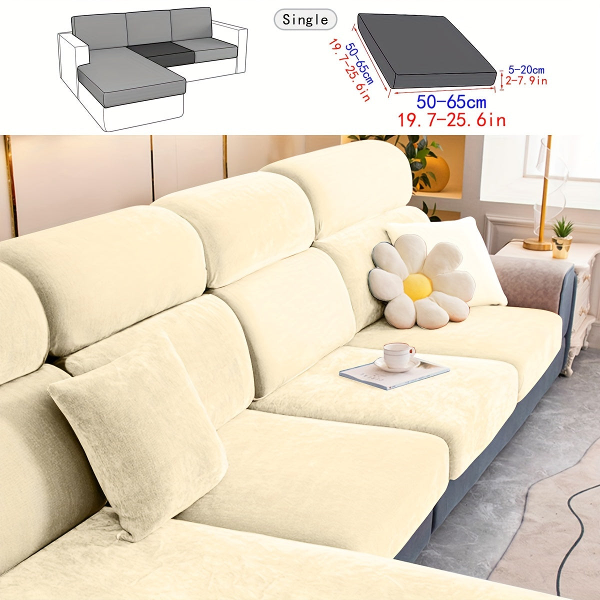 1pc Premium Thickened Sofa Slipcover - Waterproof Furniture Protector for Bedroom, Office, Living Room Home Decor - Stain-Resistant, Easy to Clean, Durable Couch Cover with Soft Brushed Fabric